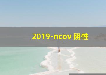 2019-ncov 阴性